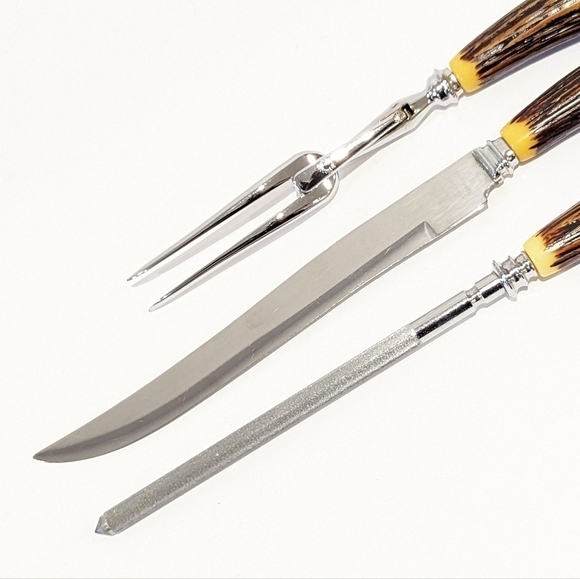 vintage John Palmer 3 piece carving set - Picture 6 of 15